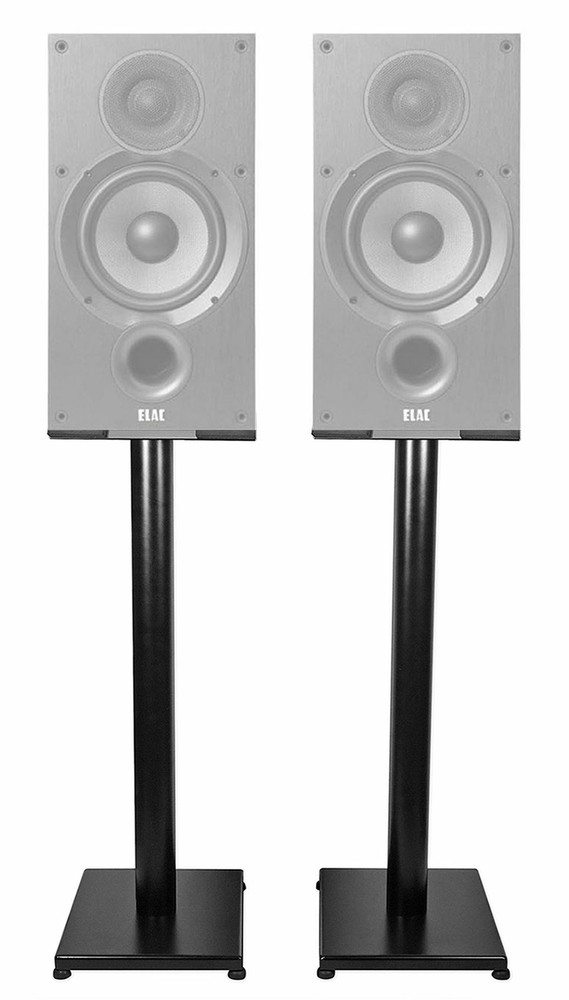 Pair 29″ Black Steel Speaker Stands For ELAC Debut 2.0 B6.2 Bookshelf Speakers