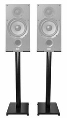 Pair 29″ Black Steel Speaker Stands For ELAC Debut 2.0 B6.2 Bookshelf Speakers