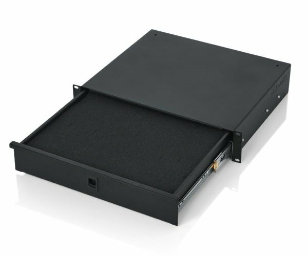 Gator GRW-DRWDF2 2RU, 14.2 Deep Lockable Rack Drawer with Diced Foam