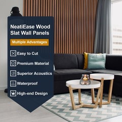 Neatiease Wood Panels For Wall 4-Piece 96 X 12.6 Soundproof Wood Slat Wall