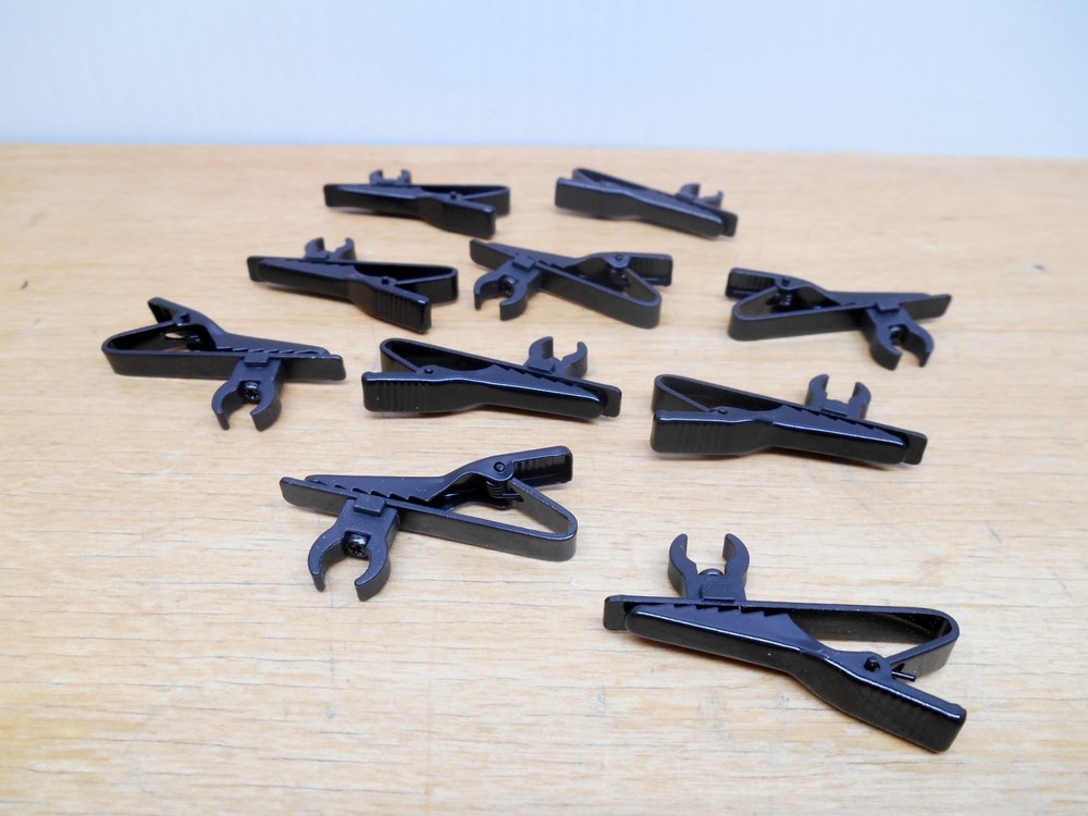 10-Pack Lavalier Microphone Clip, Black Metal 1-1/2″ L x 5/8″ W x 1/4″ H