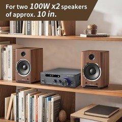 Okanemoqi Hifi Amplifier 2000W Mini Hifi Amplifier 2.0 Channel 100W2 Bluetooth