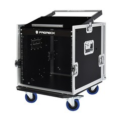 PRORECK 10U 20″ Slant Mixer Top Rack Case Plywood Road Case with Casters