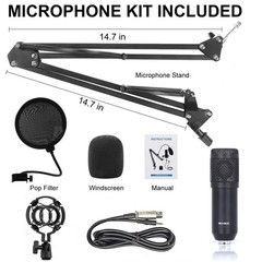 Home Studio Recording Kit Podcast Music Mixer Condenser Microphone Set Equipment