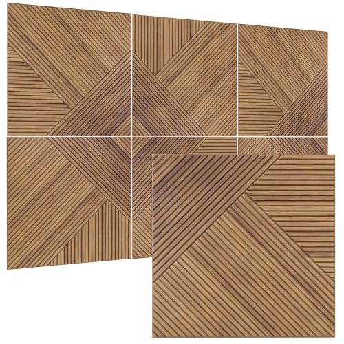 Acoustic Wall Panels,6 Pack Total Size 72 x 48 Inches,Self-Adhesive Beech