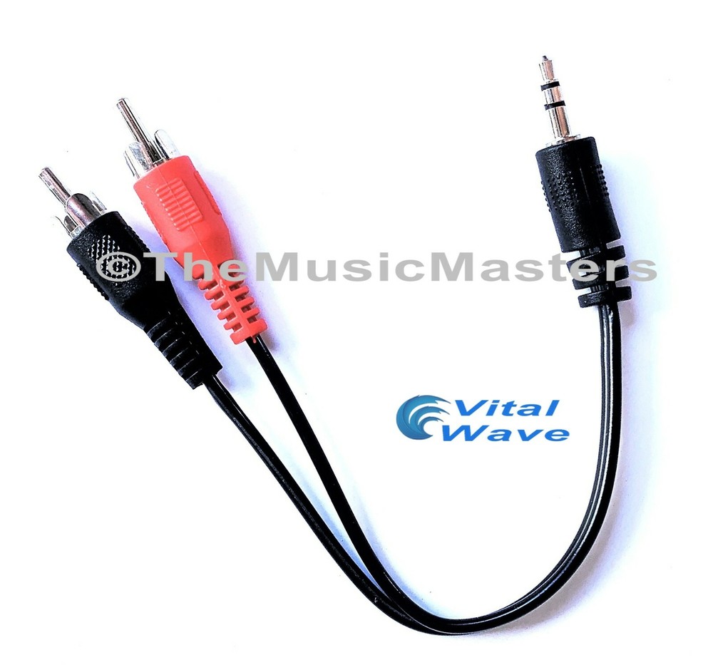 6 inch 3.5MM (1/8″) Stereo Male to Dual RCA Plugs Premium Audio Cable Wire VWLTW