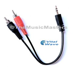 6 inch 3.5MM (1/8″) Stereo Male to Dual RCA Plugs Premium Audio Cable Wire VWLTW