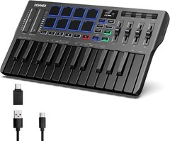 🎹 Donner MIDI Keyboard OLED Screen 25 Key 8 Drum Pads Touch Bar DJ Controller