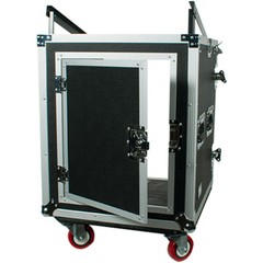 12 Space Rack Case with Slant Mixer Top and Casters – Amp Effect PA/DJ Pro Audio