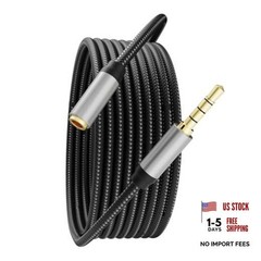 Audio Mic Extension Cable 1Ft,3.5mm Aux Headphone Extender 4-Pole Jack 1 ft