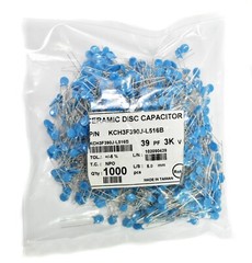 100pc Disc Ceramic Capacitor 39pF 3KV J ±5% NP0 NPO φ7×2.5mm Pitch = 5mm RoHS