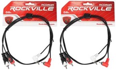 2 Rockville RCDR3R 3′ Dual Mono Right Angle RCA to Straight RCA Cable 100%Copper