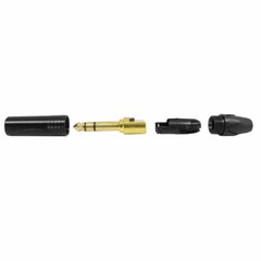 Seismic Audio – 1/4″ Male Stereo Cable Connector – 3 Pole – Black and Gold