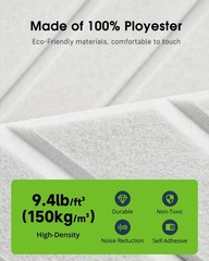 Sound Proof Foam Panels for Walls, 12 Pack Self-Adhesive Acoustic Panels, 12″…
