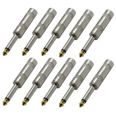 10PCS 1/4 MONO TS Heavy Duty Male Audio Speaker Guitar Cable Connector Plug JACK