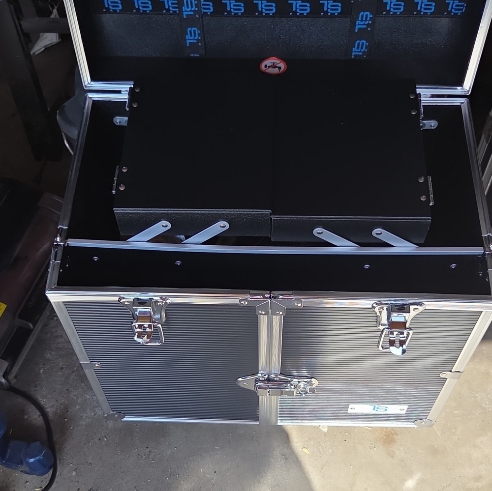 TS Aluminum Flight/Road-Ready Case for Rack Gear, Black Silver
