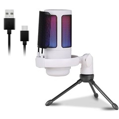 Condenser USB Microphone with Color Lighting and Mute Touch Knob For PC Laptop