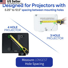 VIVO Universal Adjustable Wall Ceiling Projector Mount Bracket, Black