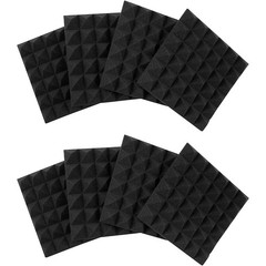 Gator (8) Pack of 2 Inch Thick Acoustic Foam Pyramid Panels 12×12 Charcoal