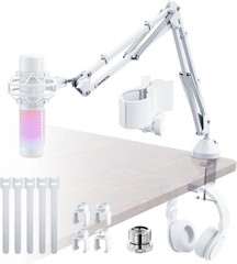 Boom Arm Micophone, Mic Arm Desk Mount Foldable with 3/8“ to 5/8“ Screw Adapte