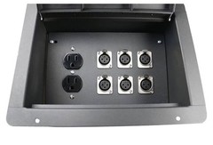 Elite Core Recessed Stage Floor Box w/ 6 XLR F Connectors & Duplex AC Outlet NEW