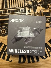 Aroma ARC2 Wireless XLR Transmitter & Receiver Mic System, 165ft Range, Gray