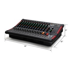 16DSP Power Mixer Professional Mixing Amplifier 12 CH w/ USB Slot TRS Bluetooth