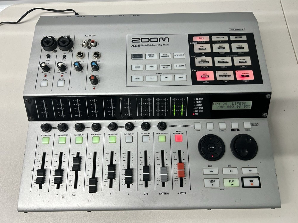 ZOOM HD8 Tested Working Digital Multitrack Recorder MTR HDD CD RW