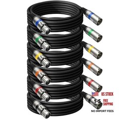 Professional 25FT XLR Cables, Noise 25ft Upgraded Colorful Connector 6 Pack