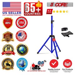 5 Core Pair Speaker Stands Height Adjustable 54″ PA DJ Tripod Studio Monitor