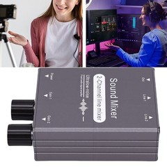 2 Channel Mixer Durable Sound Switcher For Computer Use Gray Easy To Use