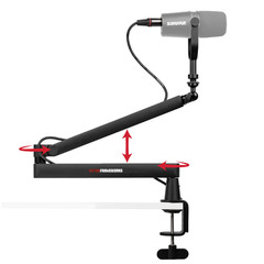 Gator Frameworks Low-Profile Series Premium Broadcast Boom Arm Fully Adjustable