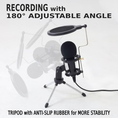 USB Microphone Mini Condenser 3.5mm Plug for PC & Mobile – High Sensitivity 58dB