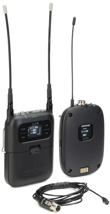 Shure SLXD15/DL4B Portable Digital Wireless Microphone System Lavalier Band J52