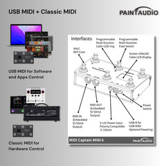 Paint Audio MIDI Captain MINI 6 Foot Controller Multi-Effects Keyboards Synthesi