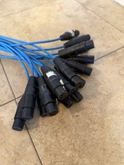 Elite Core Helical Shield Snake Cable XLR Female 1/4″ TRS Blue Black 16 Channel