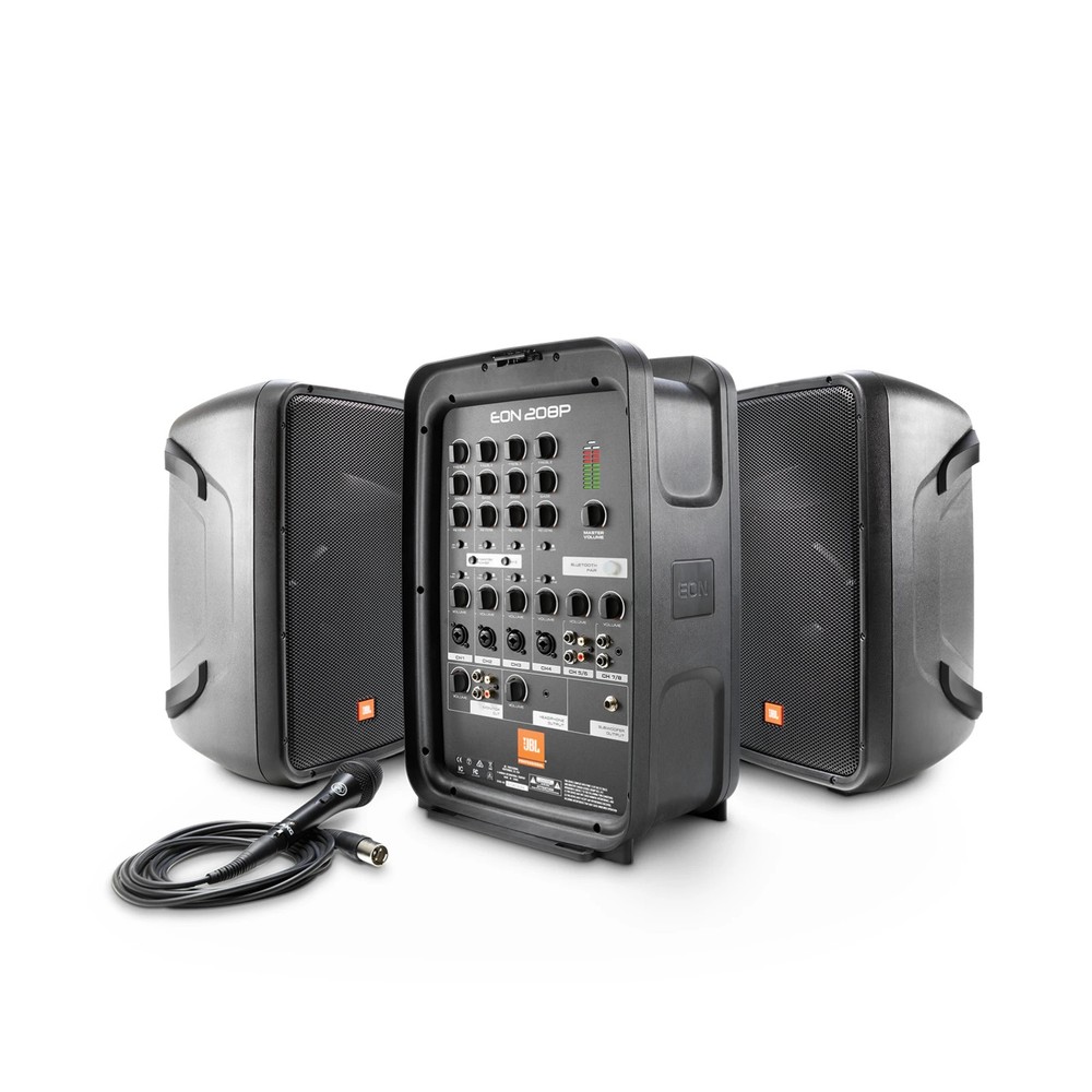 JBL EON 208P 2-Way PA with 8-Channel Powered Mixer and Bluetooth (One)THS