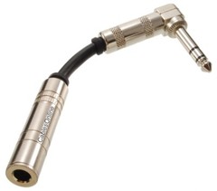 5-in Right-Angle 1/4″ Stereo 6.3mm Male/Female Audio Extension Cable