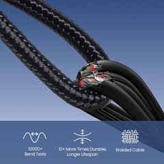 smbiutoofe XLR to 1/4, TRS to XLR Male 25ft GoldPlated Connectors Nylon Braid…
