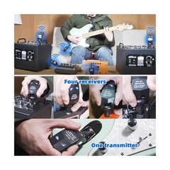 JOYO 2.4GHz Wireless Guitar System 4 Channels Rechargeable Audio Wireless Tra…