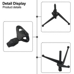 Mini Desktop Microphone Stand Tripod Adjustable Mic Holder Table Bracket