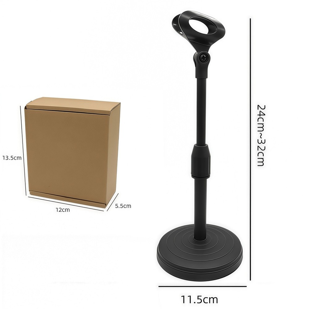 Microphone Stand Support Adjustable Desktop Mount Mic Holder 24-32cm Height