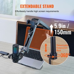 VEVOR Microphone Boom Arm with Desk Mount 360° Rotatable Adjustable Mic Stand