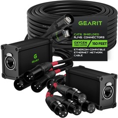GEARit 4 Channel Snake & 150ft EtherCon-Compatible Cable Black