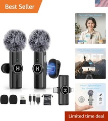 Wireless Lavalier Microphone with Noise Reduction for iOS & Android Devices