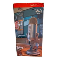 NEW Logitech Blue Yeti USB Microphone Silver Gaming Streaming Podcast 988-000103