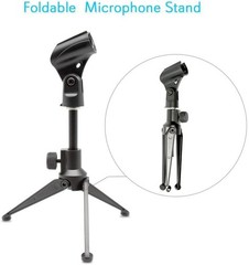 Pyle Desktop Microphone Stand – Heavy Duty Die-Cast Metal Tripod