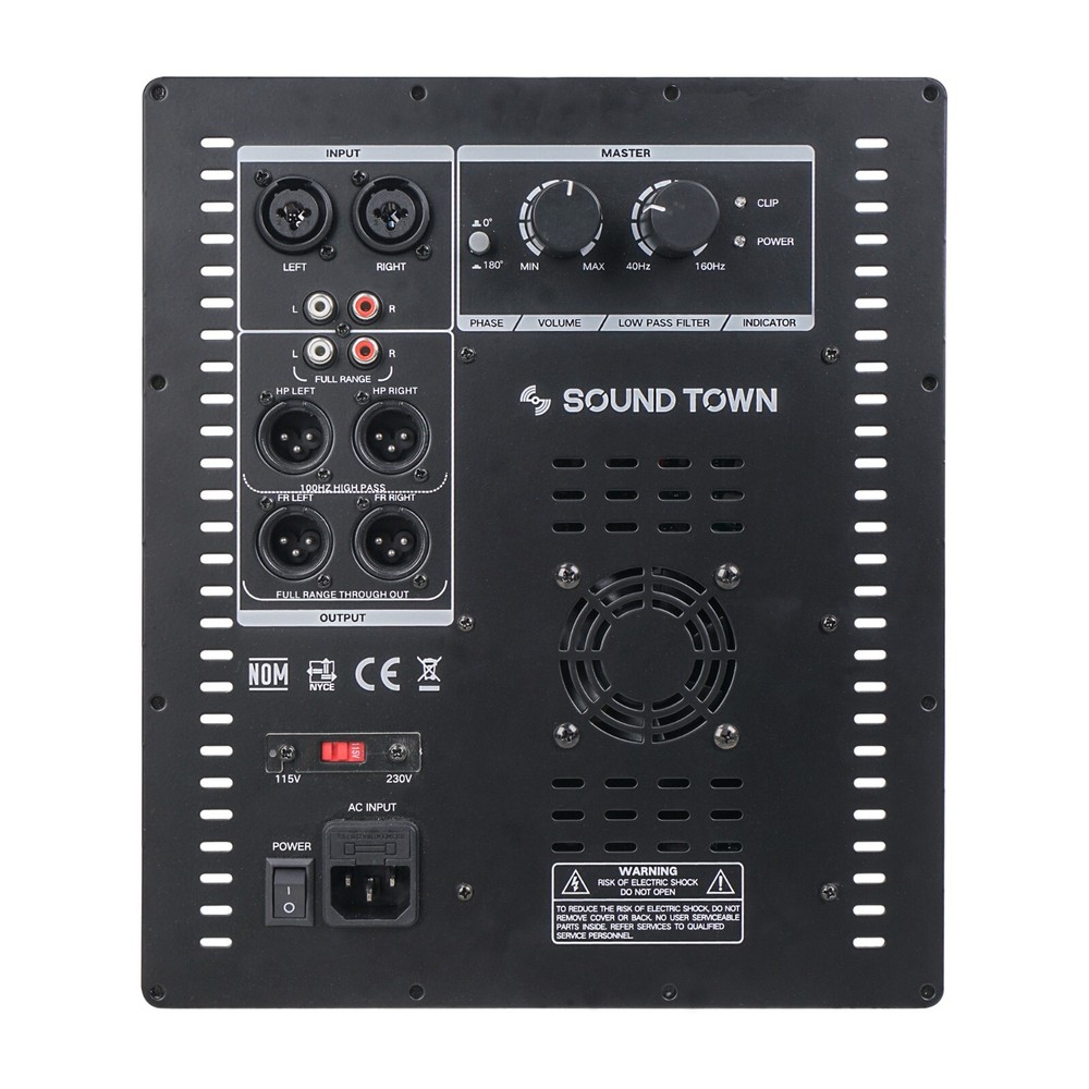 Sound Town Class-D Plate Amplifier for PA DJ Sub Cabinets, 700W RMS (STPAS-G800)