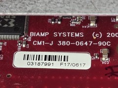 Biamp AudiaFlex CM-1 CobraNet Card 380-0647-90C with Fan & Power Input Module