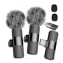 Wireless Microphone Mini Mic for iPhone/Android Phone, LED Display Lavalier Micr